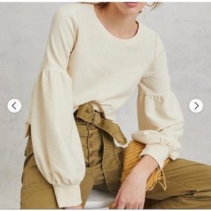 Anthropologie Puffer Sleeve in Cream